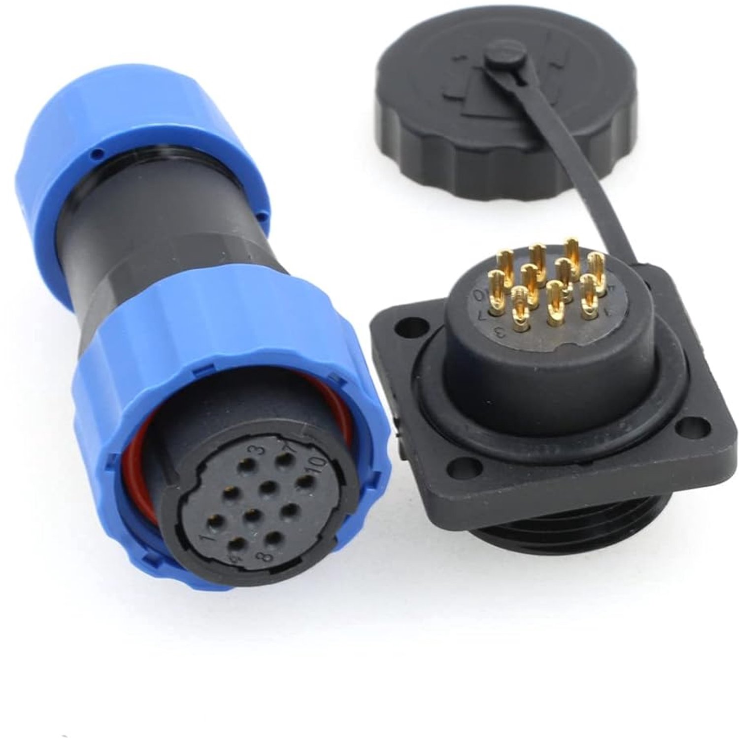 SD20 Vierkante Panel Cut Power Kabel Connector Waterdichte IP68 LED Luchtvaart Power Kabel Plug Socket voor Outdoor Verlichting
