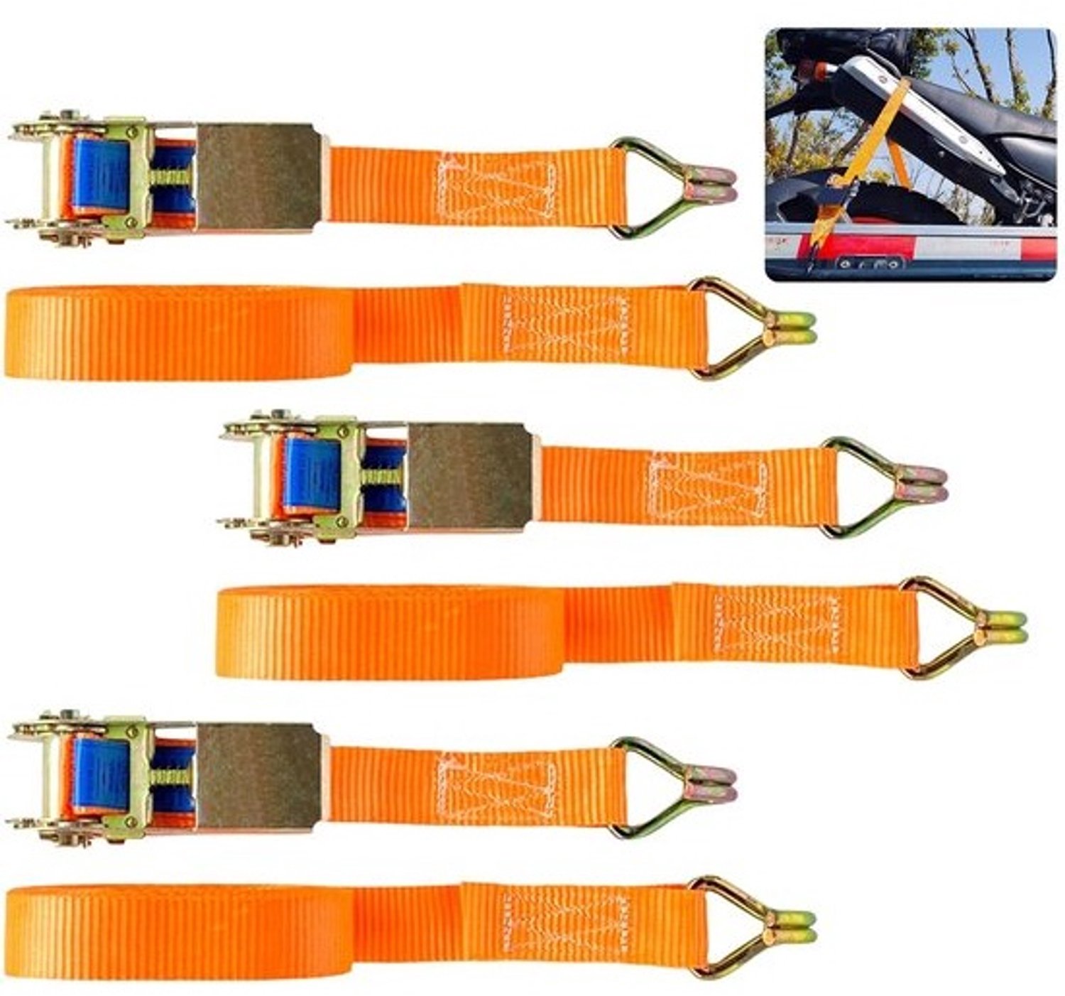 Solidchoice - Set van 3 spanbanden - Met haken en ratelsysteem