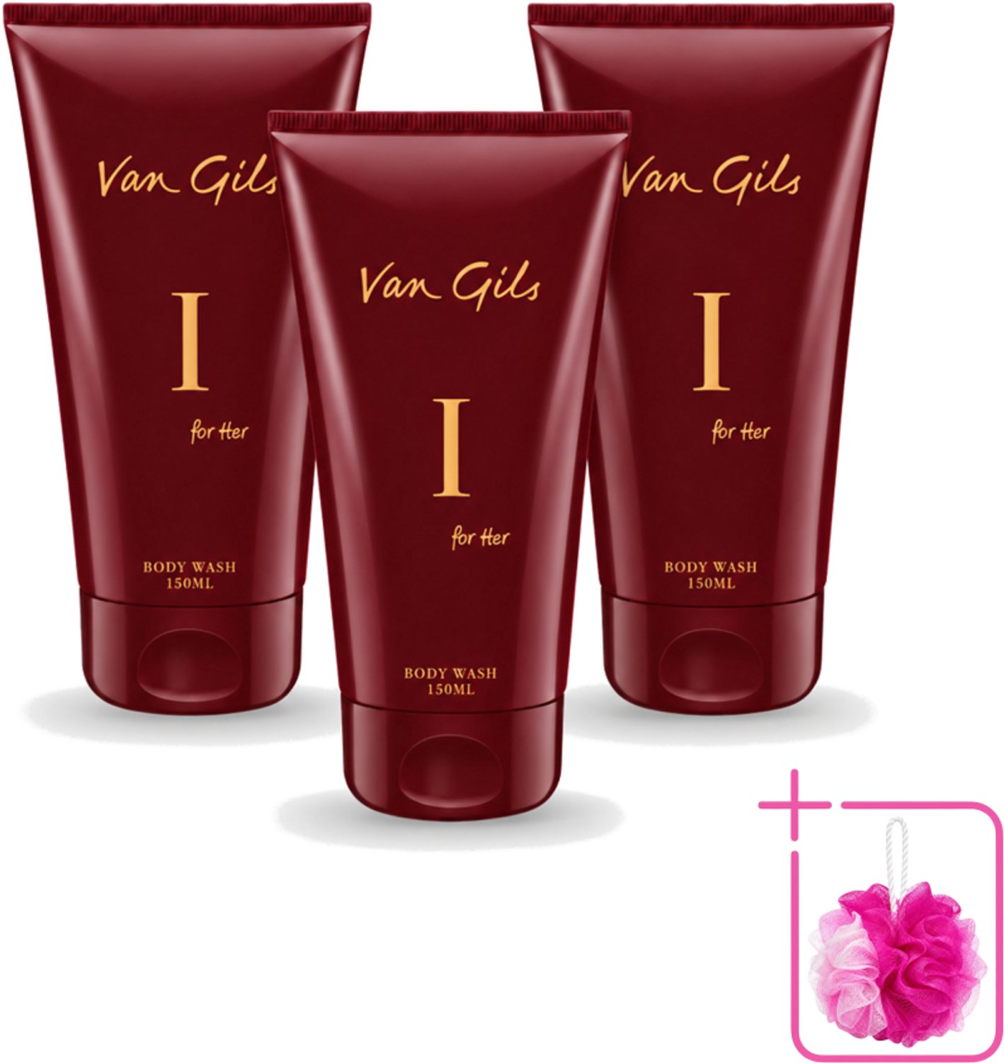 3 x Van Gils - Douchegel - I for Her - Zachte Reiniging & Luxe Geurbeleving - 150 ml - Bulkverpakking - Douchegel vrouwelijk - Douchemop - Reiniging huid