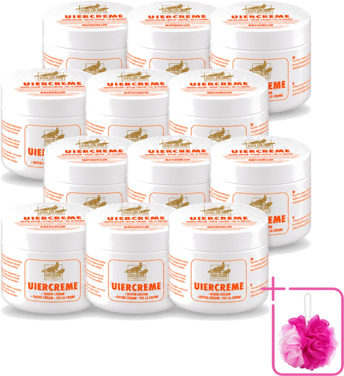 12 x Goldline - Uiercrème - Huidverzorging - Intensief Hydraterend - 250 ml - Bulkverpakking - Uiercrème - Douchemop - Huidverzorging