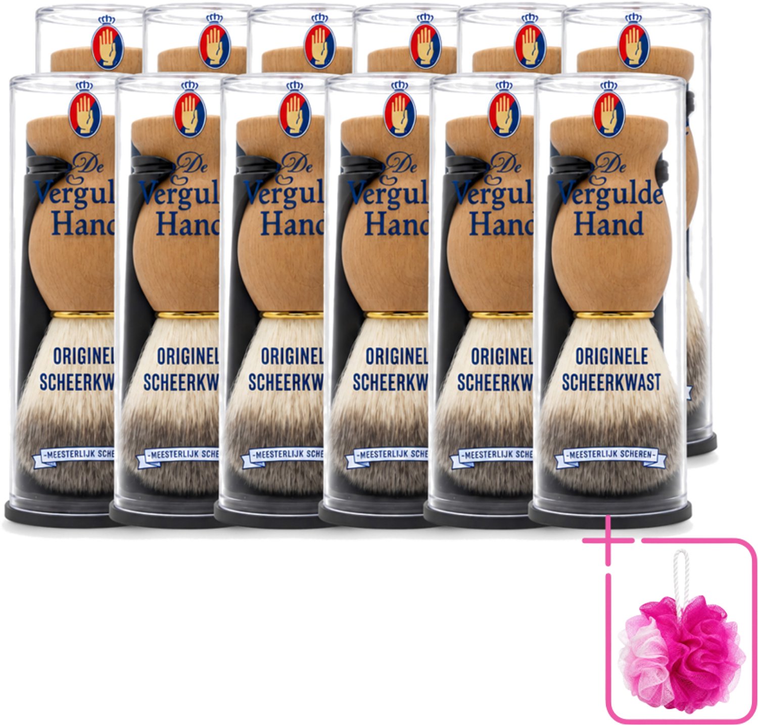 12 x De Vergulde Hand - Scheerkwast - Voor Kappers - Bulkverpakking - Scheerkwast - Scheerbeurt