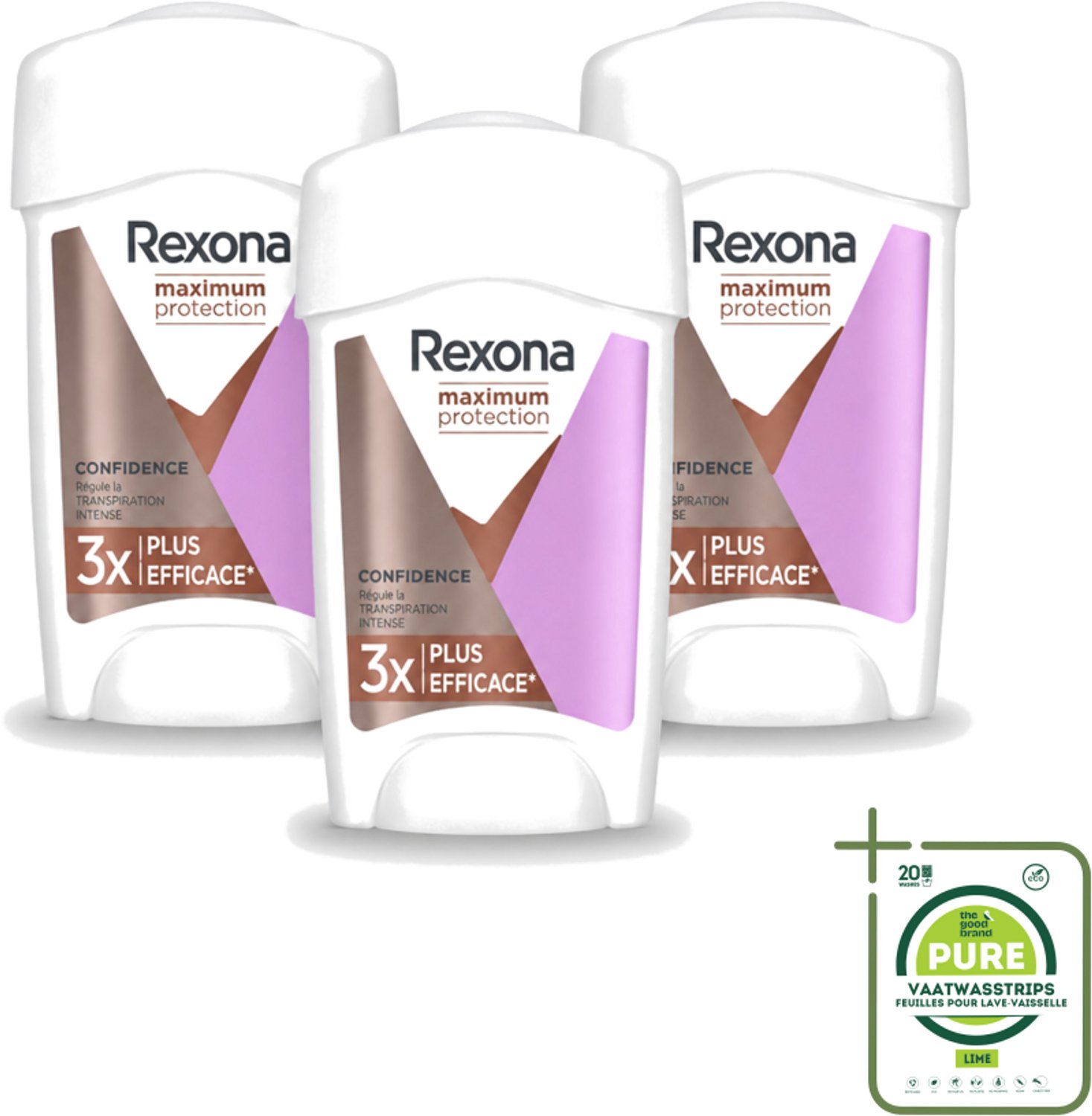 3 x Rexona Women – Anti-Transpirant Stick – Maximum Protection Confidence – 45 ml - Grootverpakking - Anti-transpirant - Zweetbehandeling - Zweetcontrole - Zweetvermindering - Okselbescherming