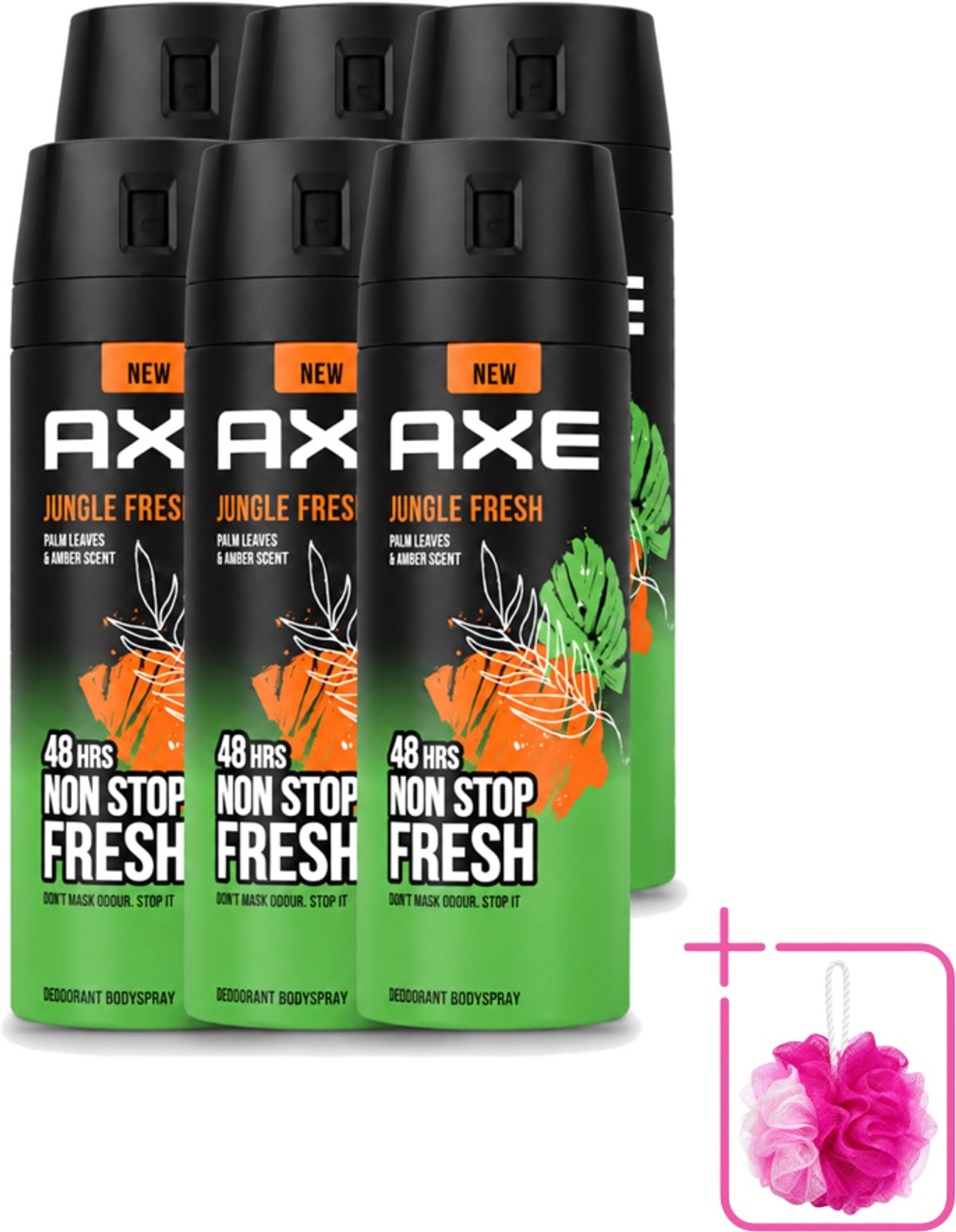 6 x Axe – Deodorant Bodyspray – Jungle Fresh – 150 ml - Bulkverpakking - Frisse geur - Lichaamsgeur bestrijding
