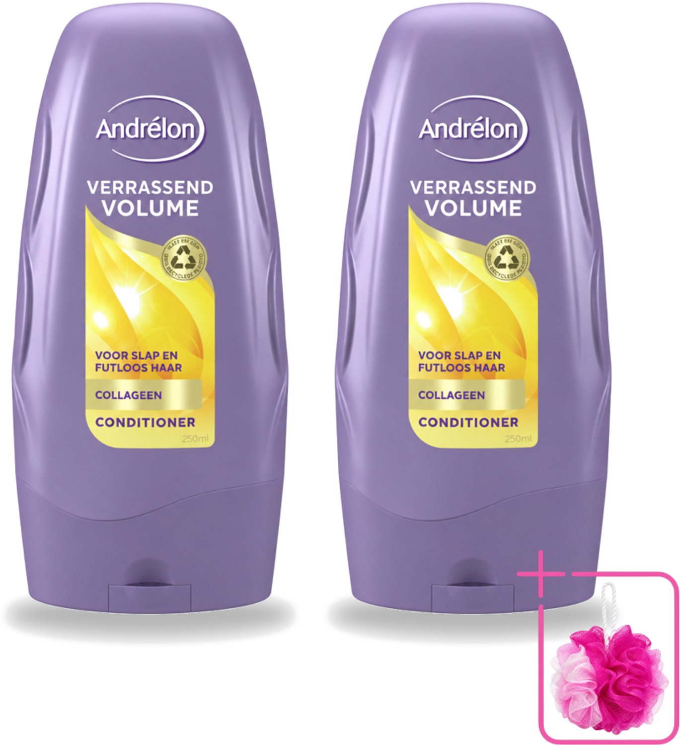 2 x Andrélon - Verrassend Volume - Conditioner - Luchtig & Vol Haar - 250 ml - Bulkverpakking - Volume - Douchemop - Haarkleur