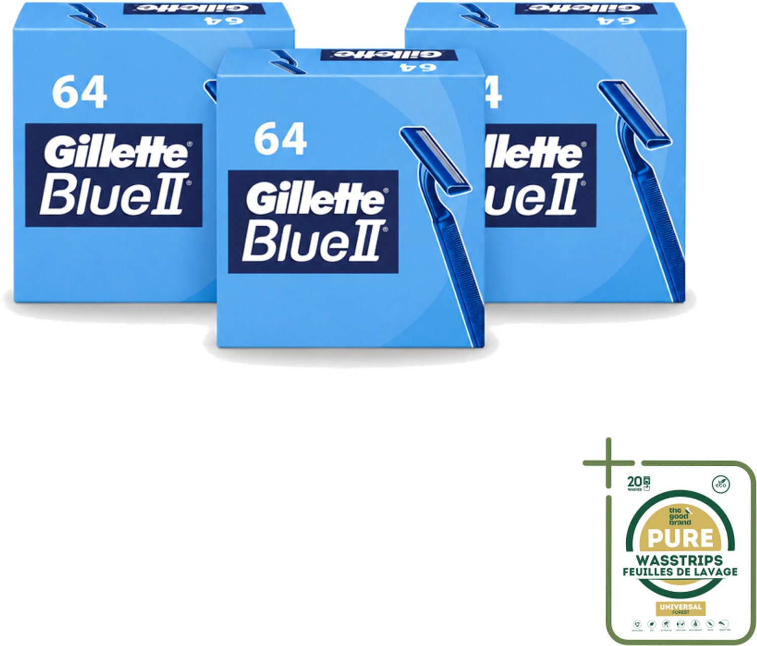 3 x Gillette - Blue 2 - Wegwerpscheermesjes - Duurzaam en comfortabel - 64 Scheermesjes - Scheermesjes - Wegwerpscheermesjes - Gillette Blue Ii - Scheerbeurt - Duurzaam
