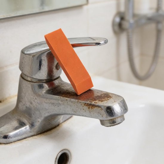 4 Stuks Delige Rubberen Reinigingsblokken met Dubbele Schuine Kanten Effectief tegen Kalkaanslag Vlekken Roestvrijstalen Keramische Oppervlakken in Keuken Badkamer — afbeelding 3