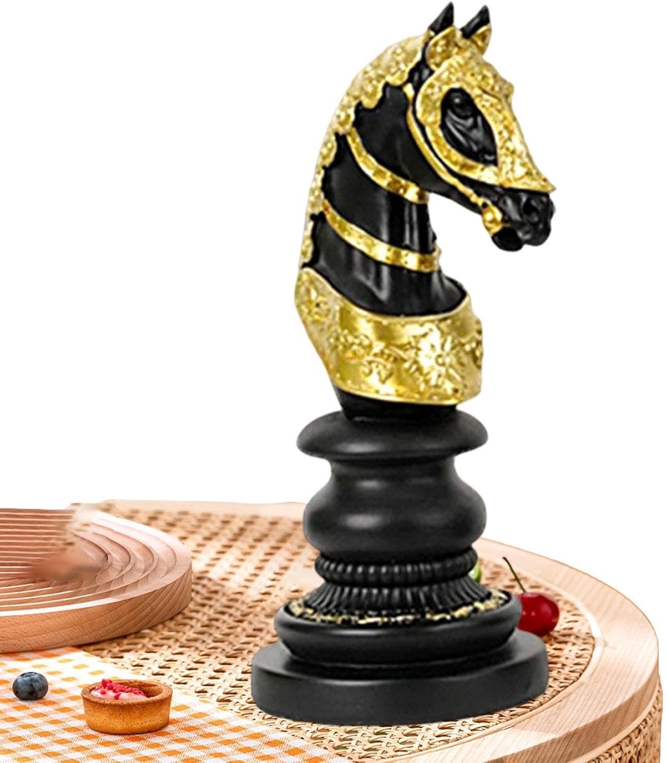 Schaakstukken standbeeld sculptuur - modern, veelzijdig ergonomisch klassiek, hars verzamelambacht, King War Horse Figuur | Multifunctioneel Outdoor Indoor Utility
