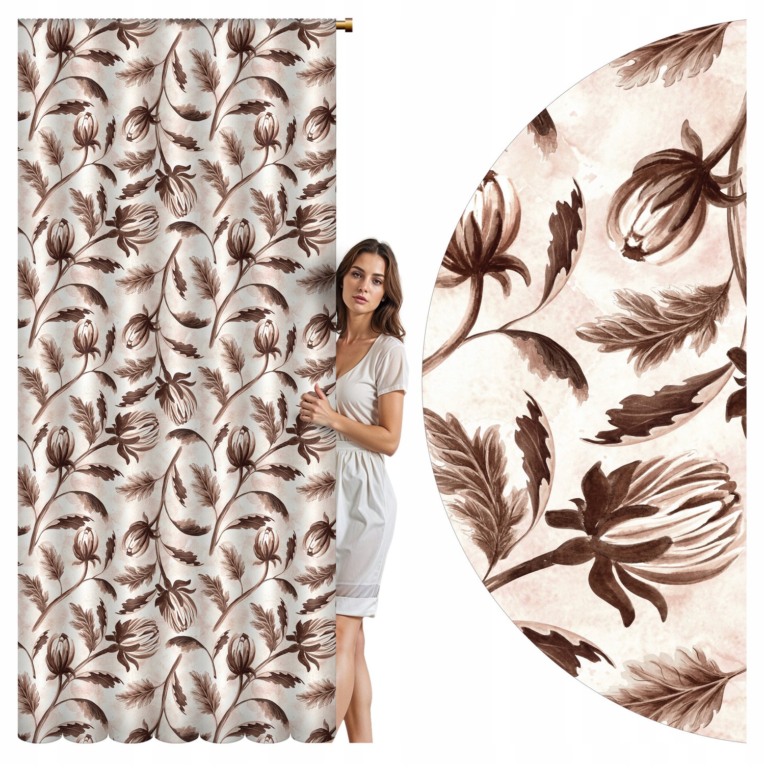 Beige Gordijn voor Woonkamer & Keuken - 140x270 cm - Inclusief Maatwerk