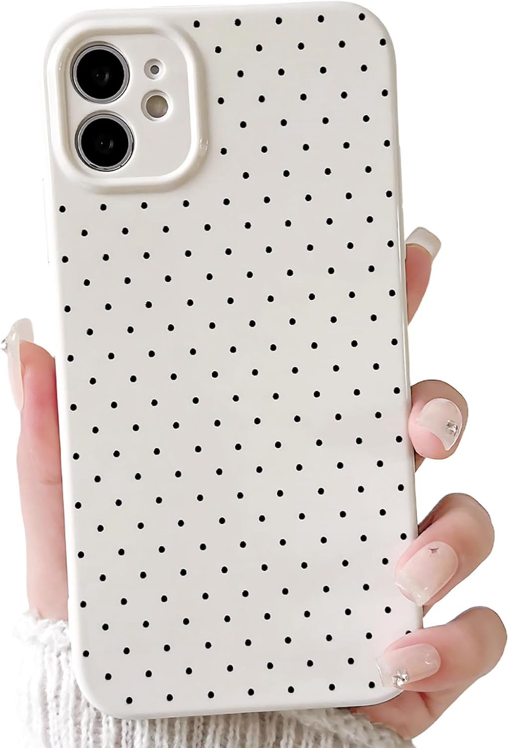 Lovmooful Compatibel voor iPhone 11 Hoesje Schattig Polka Dot Stippatroon met Esthetisch Ontwerp voor Meisjes Vrouwen Zacht TPU Schokbestendig Meer Beschermend Girly-Wit