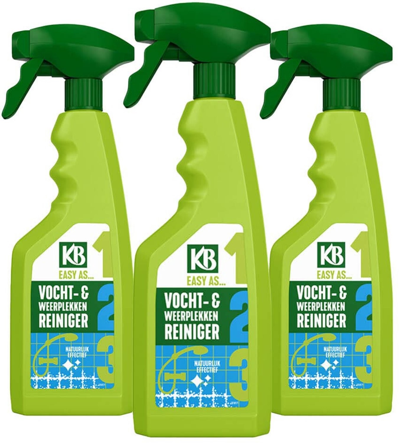 KB Easy - Vocht- & Weerplekken Reiniger Spray - 3 x 500 ml - Voordeelverpakking