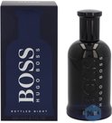 Hugo Boss Bottled Night Eau de Toilette 200 ml fles en doos in donkerblauw.
