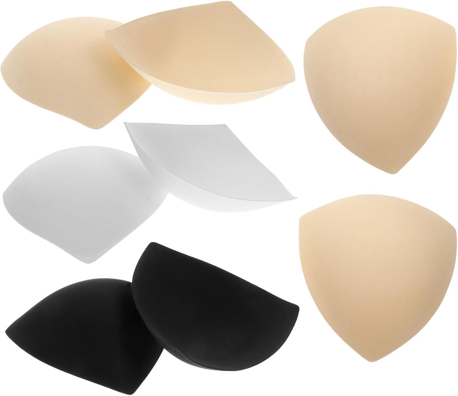 4paar Verwijderbare Borstpads Voor Sportbeha Zweetabsorberende Sponspads Zwart Wit Huidskleur Voor Intensieve Activiteiten Comfortabele Ondersteuning