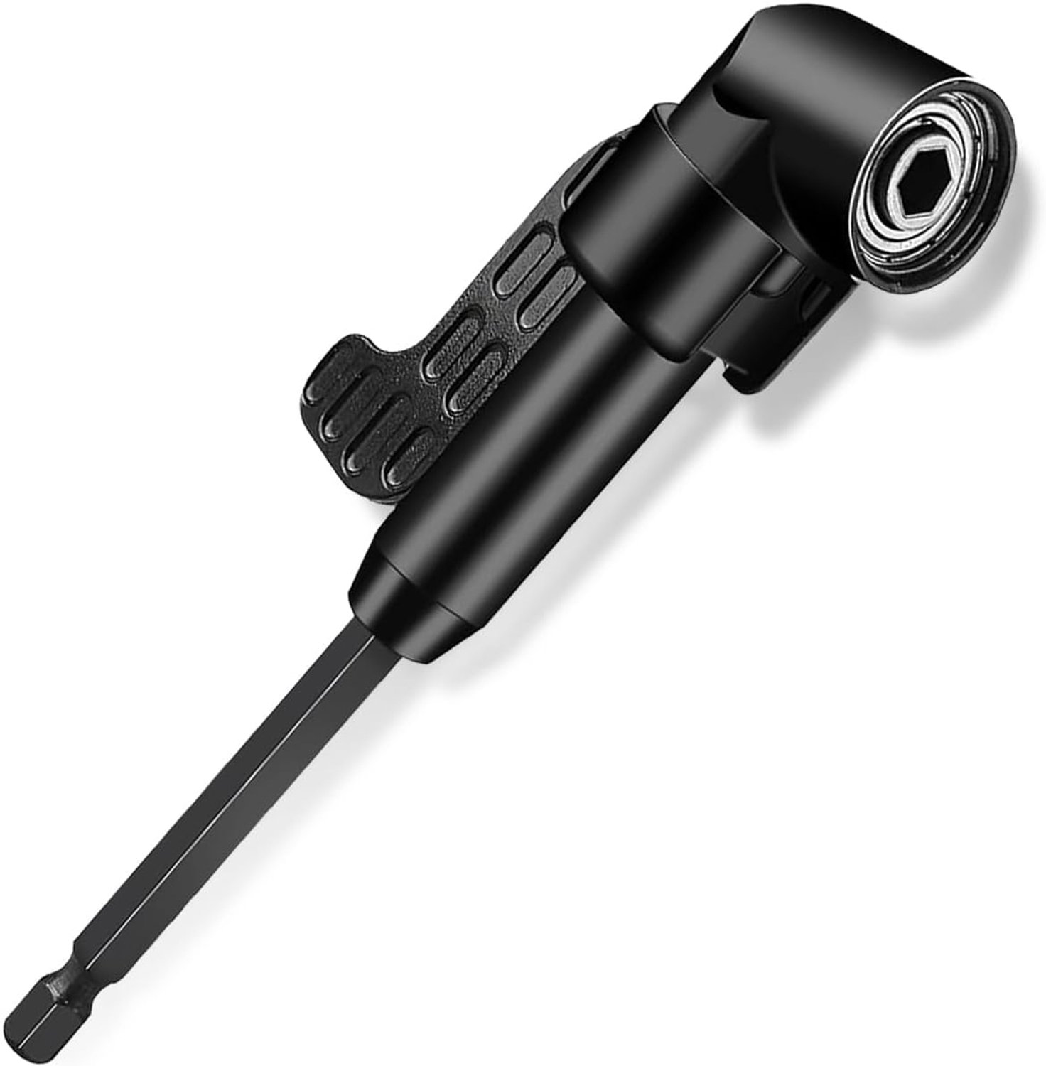 Iruihoo 105° hoekschroevendraaier, opzetstuk, haakse schroevendraaier, opzetset met 1/4 inch zeskantige schacht, flexibele hoekopzetstuk voor accuschroevendraaier, garage