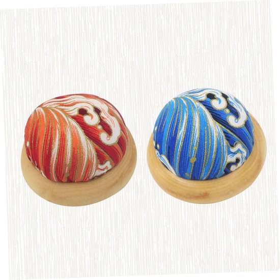 2 Stuks Magnetische Pin Kussen Pols Kussens Japanse Pin Houder Naaien Houders Bamboe Tip Pad Basis Zak Handleiding 7C Vilten Kussen — afbeelding 4