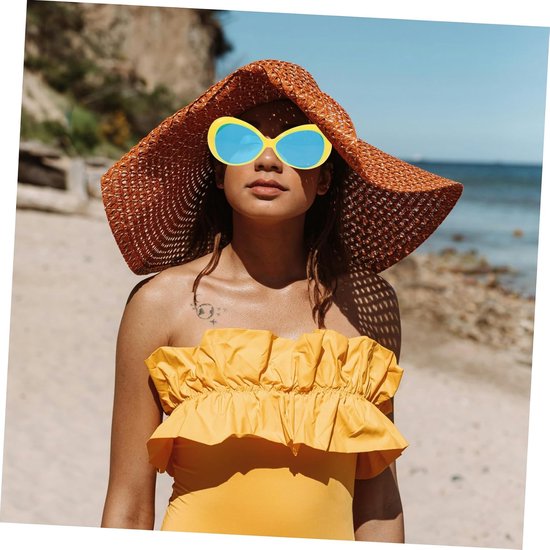 2 Stuks Oversized Hawaiian Themed Party Glasses Lichtgewicht Tropische Zonnebril voor Luau Feestjes Strand Selfie Props Geel Groen — afbeelding 3