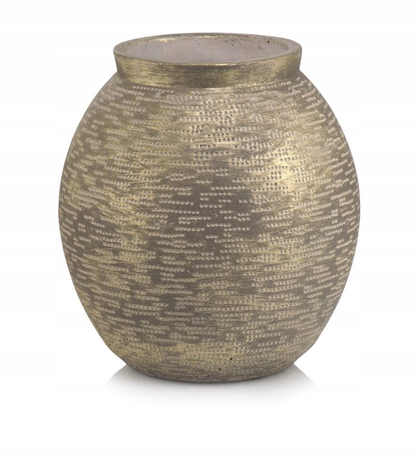 Gouden Keramische Vaas - Klassiek Bol Vorm - 25cm Diameter