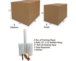 uBoxes Verhuisdozen Bundel van Klein & Medium - Pack van 18