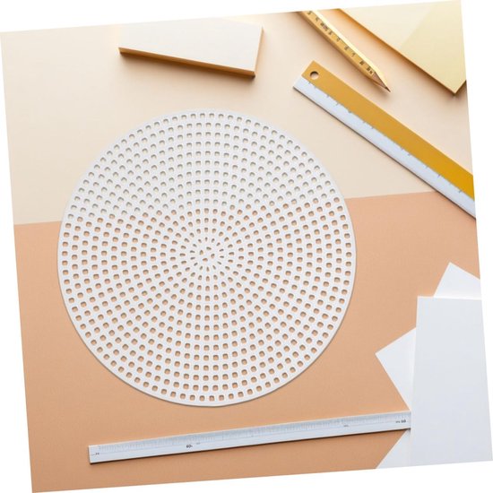 30 Stuks Ronde Plastic Mesh Canvas Vellen Wit DIY Handwerk met Nauwkeurige Rasterstructuur Herbruikbaar voor Borduren Breien Haken Projecten — afbeelding 2