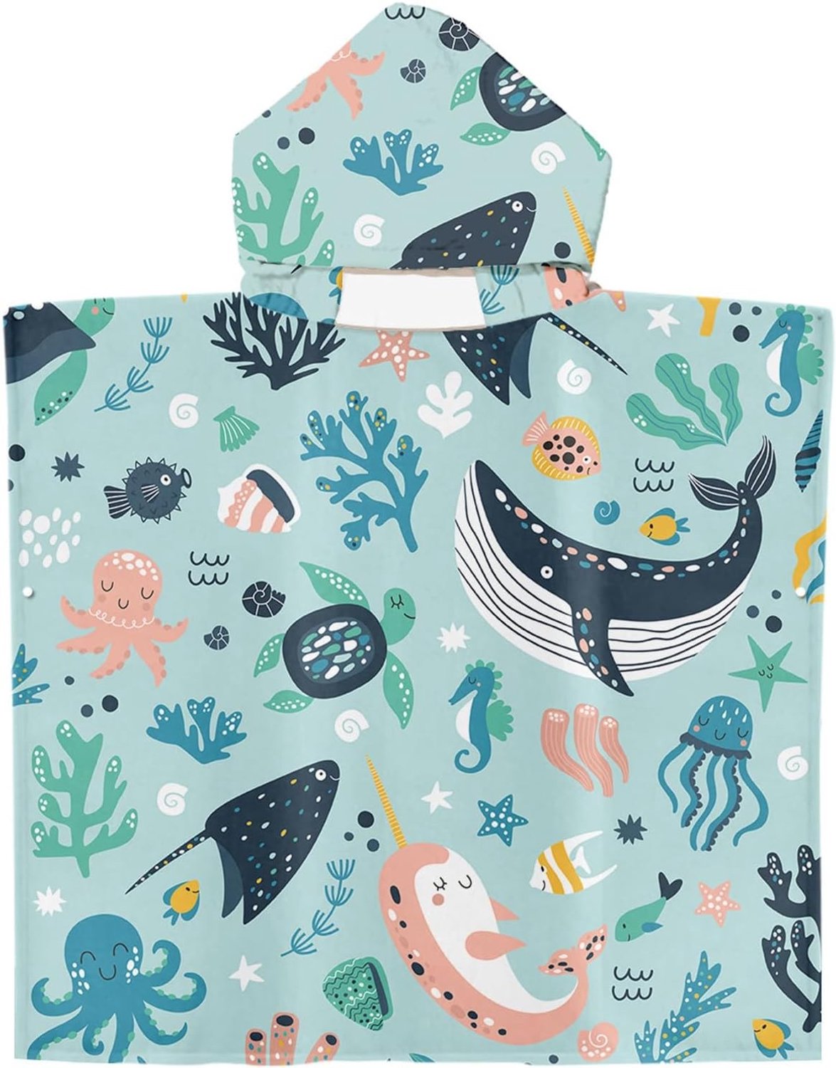 Kinderen Bad Poncho - 3-in-1 Microfiber Badcape, Sneldrogend, Ideaal voor Zwemmen en Douchen, 60 x 60 cm