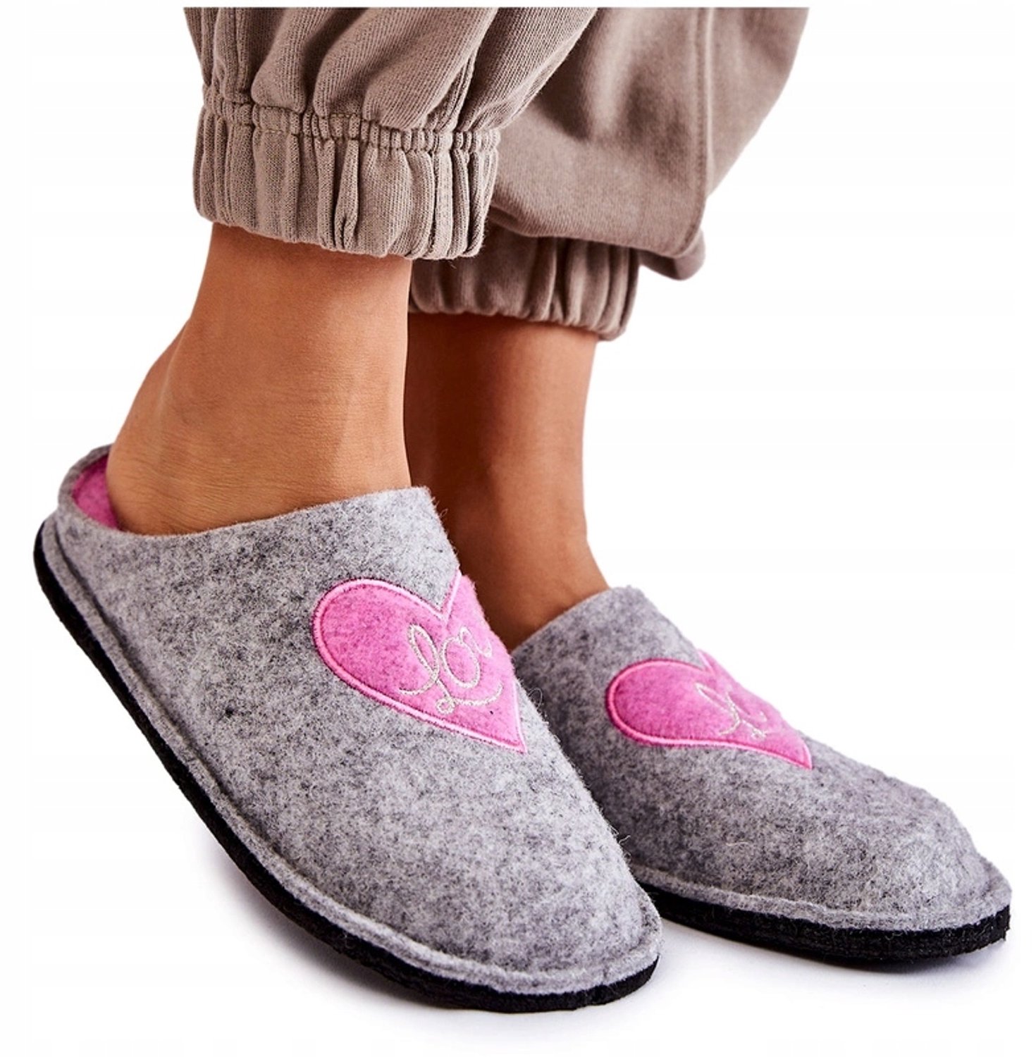 Big Star Dames Pantoffels KK276020 Grijs-Roze Maat 36