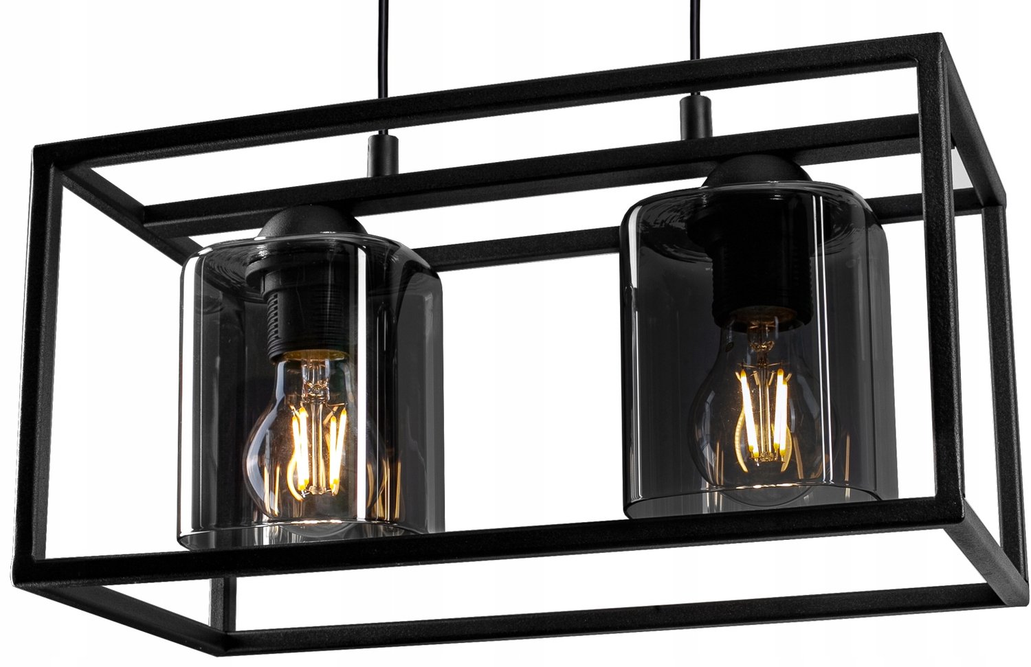 Loft Plafond Lamp Edison Metaal Glas Zwart E27