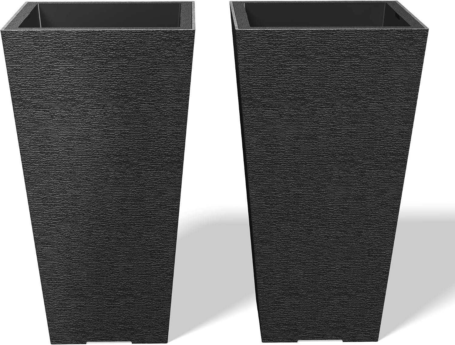Kante Tarper Planter Set van 2, Zwart, 22 Inch Hoog