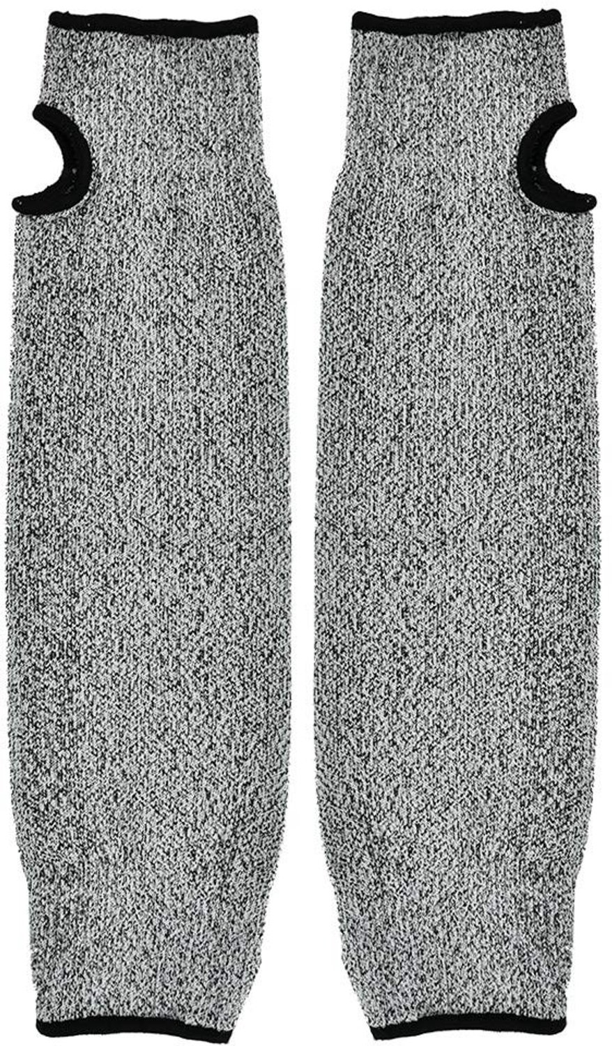 Snijbestendige Arm Bescherming, 5-Fase Snijweerstand voor Slachten en Metaal Smelten, HPPE en Nylon, Grijs, 1 Paar (L = 45cm)