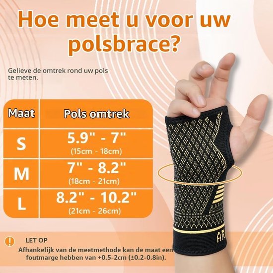 Wrist Support Mouwen Set van 2 voor Linker en Rechter Hand, Koper Compressie voor Carpaal Tunnel, Artritis en Tendinitis met Duimlus — afbeelding 5