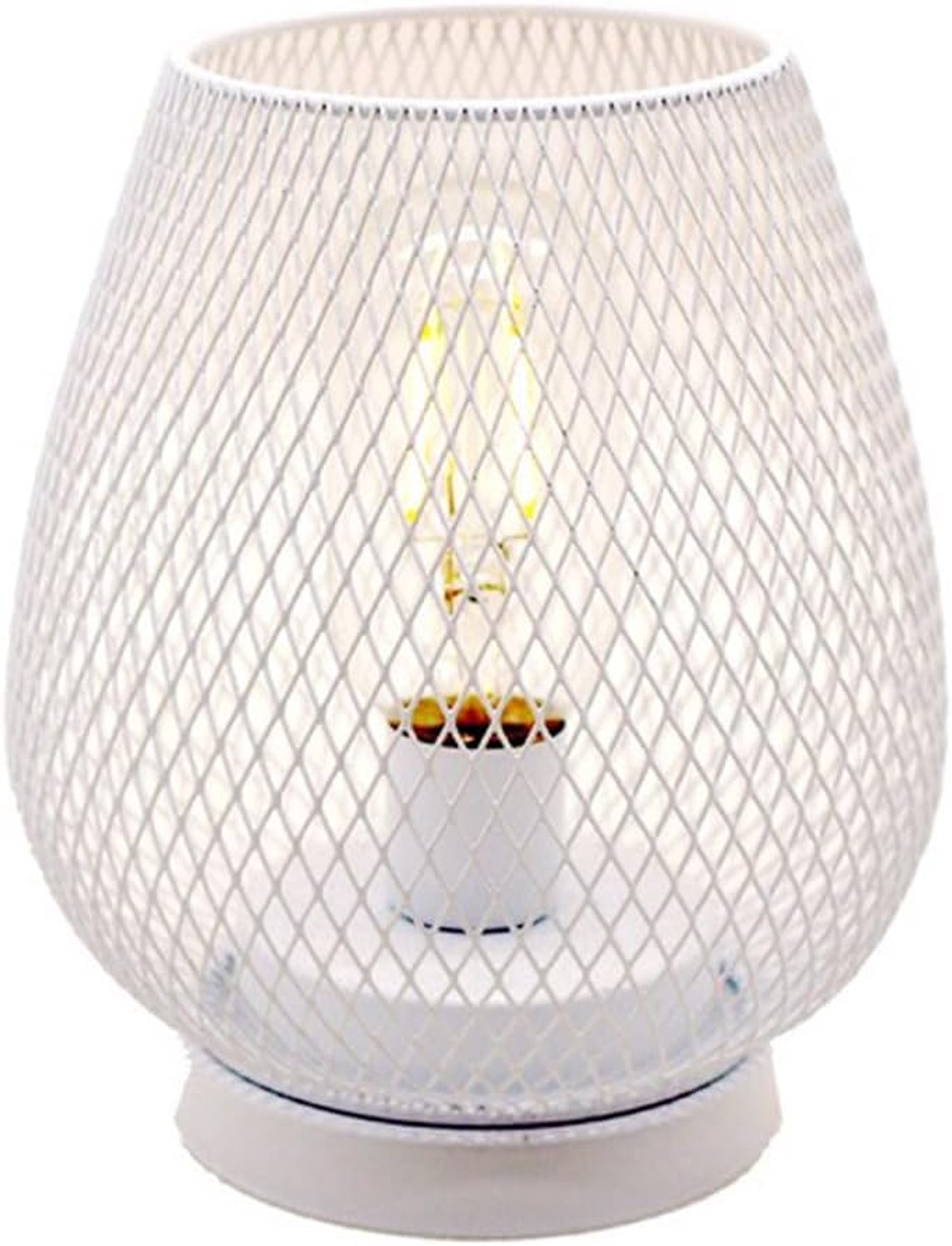 Witte lamp op batterijen, led-tafellantaarn, metalen kooi, draadloze lampen met led-gloeilamp voor bruiloften, feesten, terrassen, evenementen