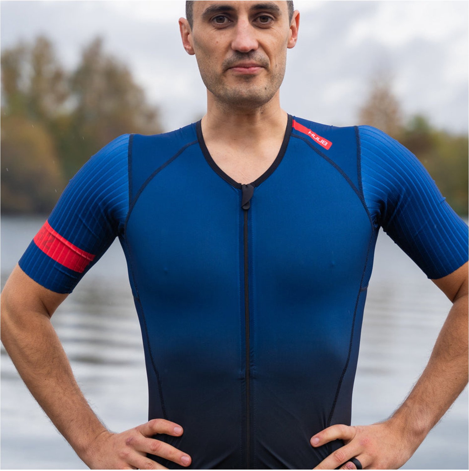 2025 HUUB Heren Pro Aero Open Zip Tri Suit - Blauw / Bla