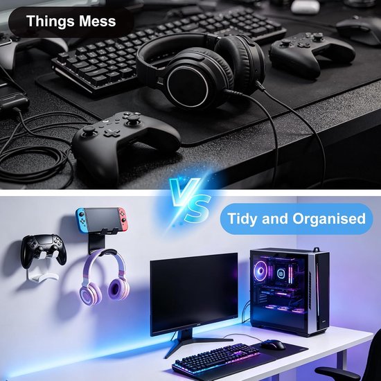 4 stuks hoofdtelefoonhouder voor gamecontroller, 2-in-1 — afbeelding 4