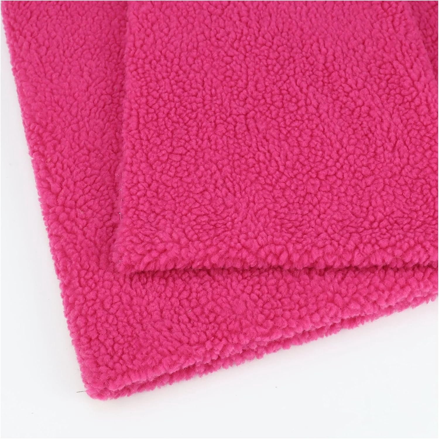 Sherpa-stof, imitatiebont, warme kunstmatige lamswollen stof, kunstfleece, per meter, bontstof om te naaien, pluche stof voor doe-het-zelf handwerk, naaien, roze, 200 x 160 cm