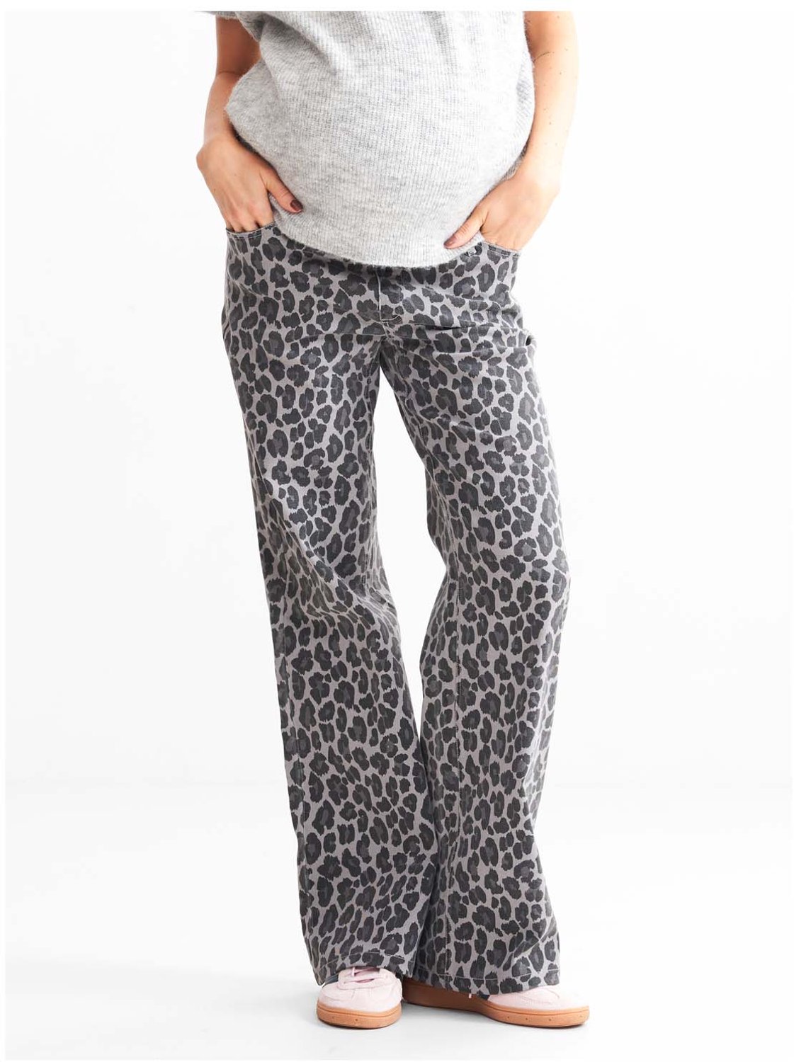 Prénatal zwangerschapsbroek - positiekleding - Mid Gun Grey - Maat L