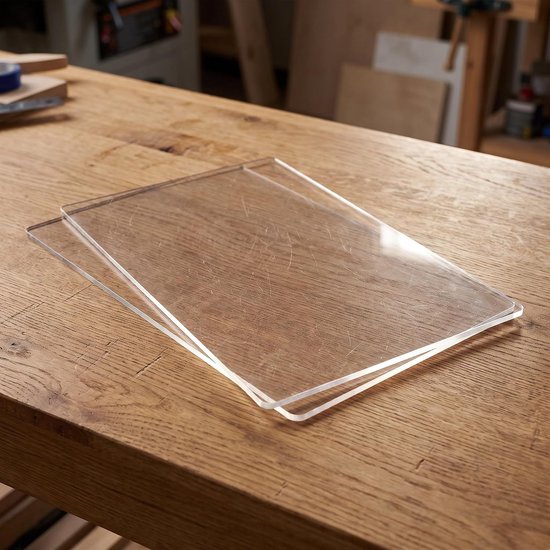 2 Stuks Heldere Acryl Snijplaten Dik Cut Machine Stabiele Ondersteuning Precieze Positionering Geschikt voor Papier Embossen Knutselprojecten — afbeelding 3