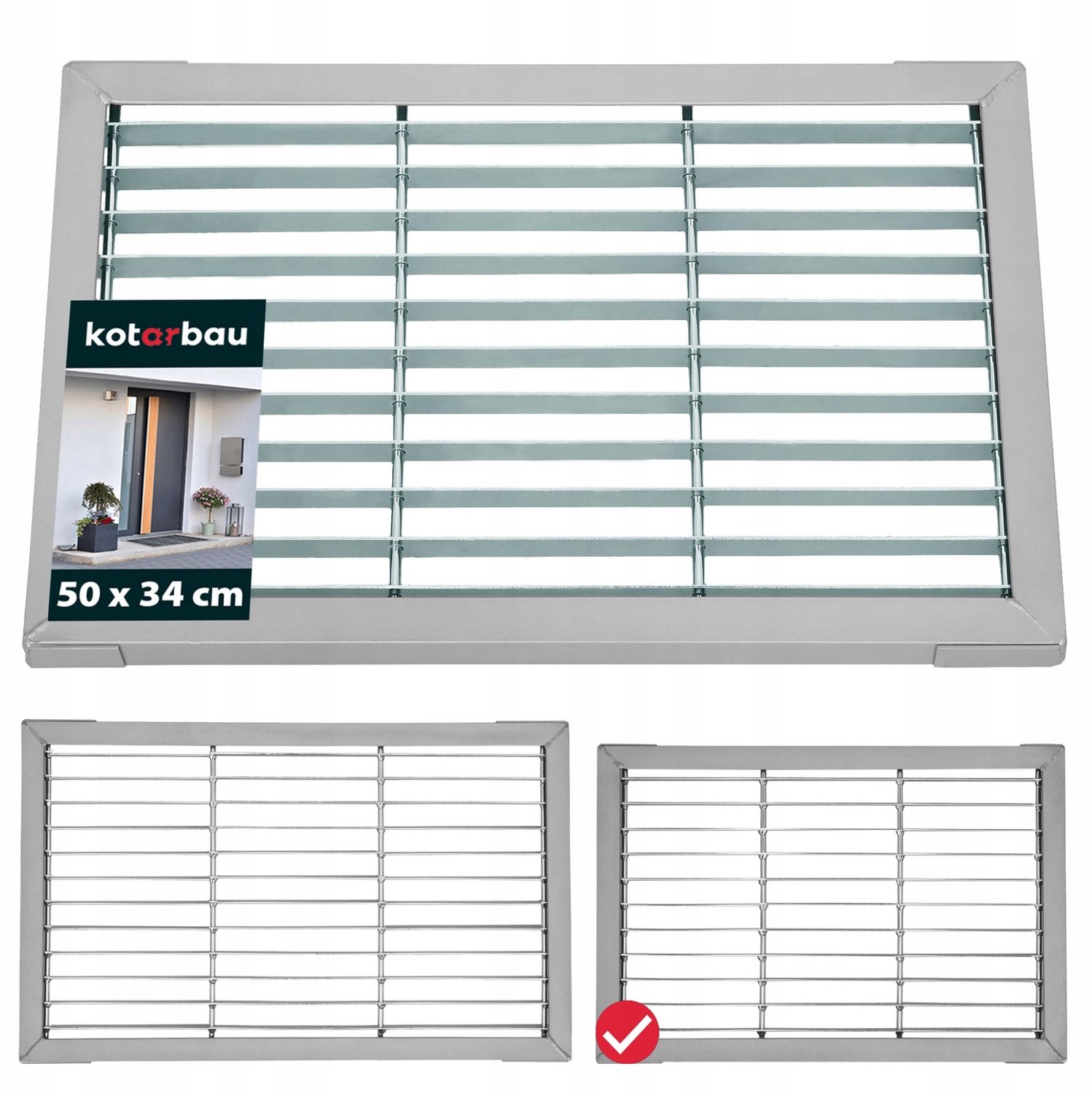 Gegalvaniseerde Metalen Deurmat 50x34 cm - Robuust en Duurzaam