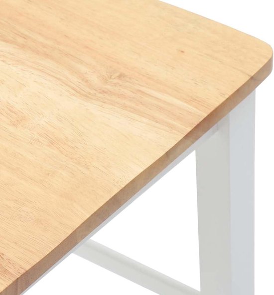 2 stuks barkrukken, wit, massief hout, rubberen boom met rugleuning, ergonomisch design voor eetkamer en woonkamer, duurzame stabiele kruk, natuurlijk materiaal — afbeelding 4
