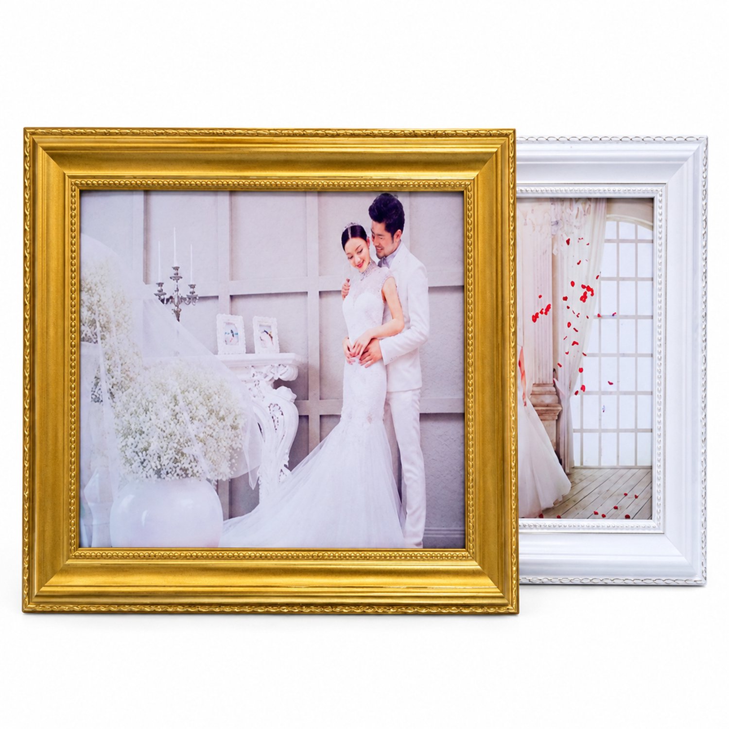 SWGOTA Goudkleurige fotolijst A3 (29,7 x 42 cm) voor aan de wand met geprofileerde rechthoekige rand