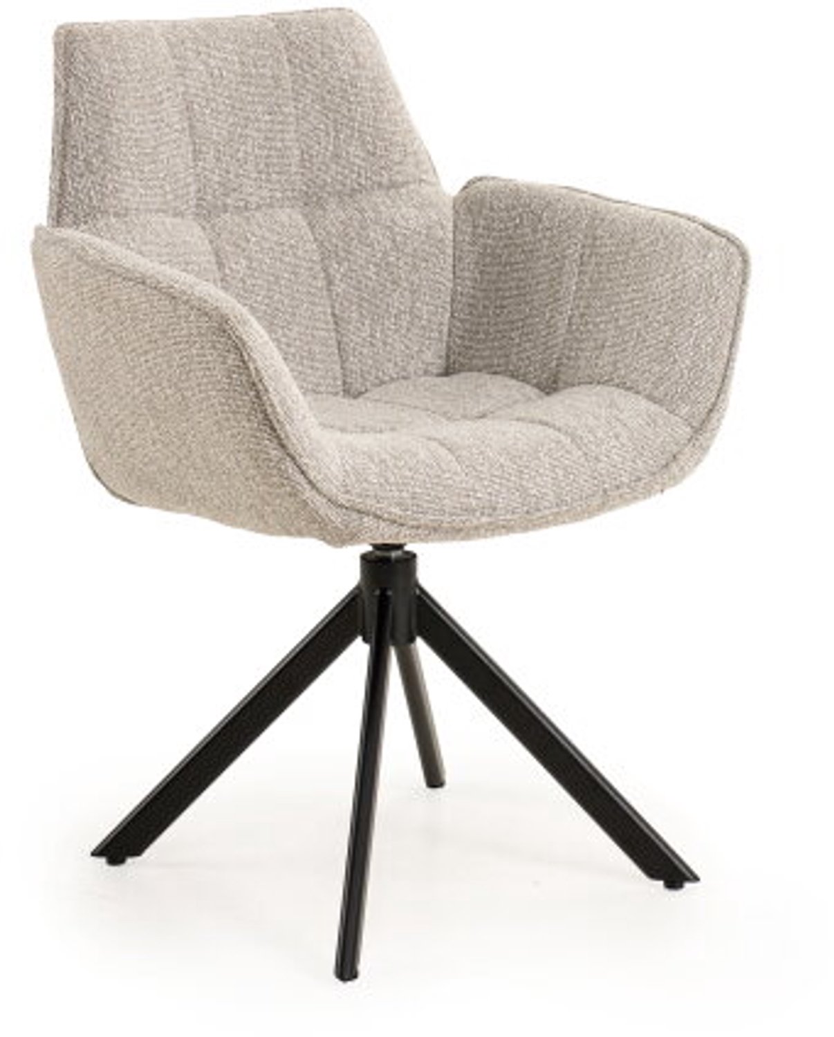 Moods Collection Eetkamerstoel Monaco draaibaar Venus zwart - Lodge naturel 01