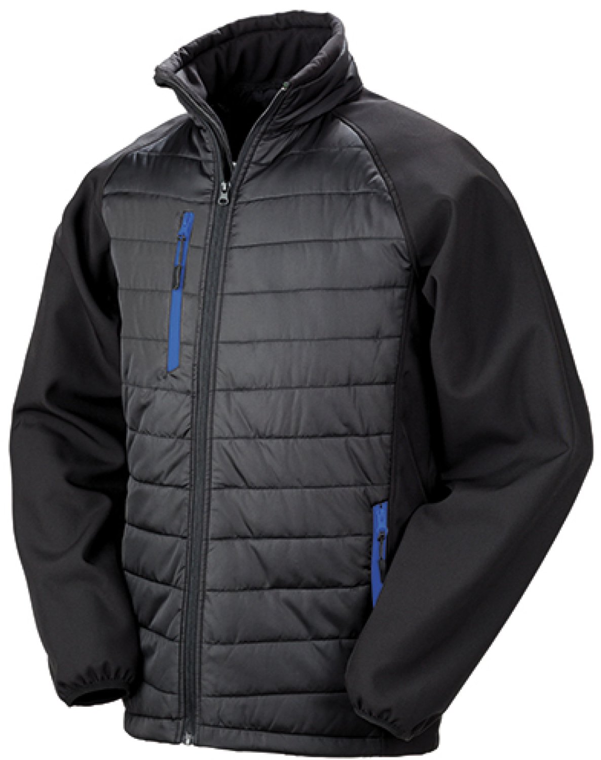 Result Recycled Compass Padded Softshell RT237 /Royal Zwart