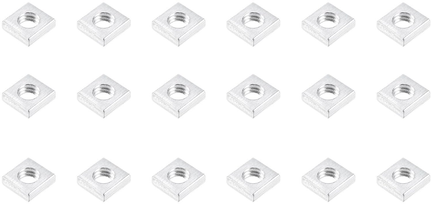 Vierkante Moeren M6 - 25 Stuks - Koolstofstaal Verzinkt - Voor Binnen en Buiten
