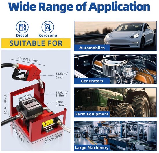 Automatische Diesel Pomp met Flowmeter voor Mobiele Brandstofoverdracht — afbeelding 2
