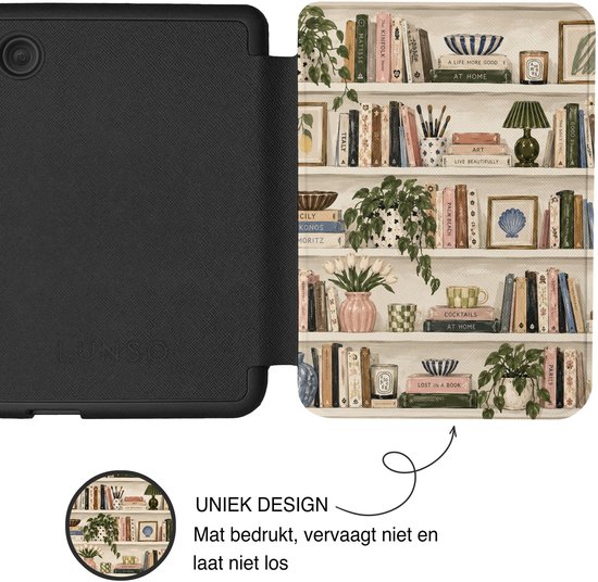 Lunso Geschikt voor Kobo Clara BW / Clara Colour hoesje (6 inch) - Vegan Saffiano Leren Sleep Cover - Libris — afbeelding 5