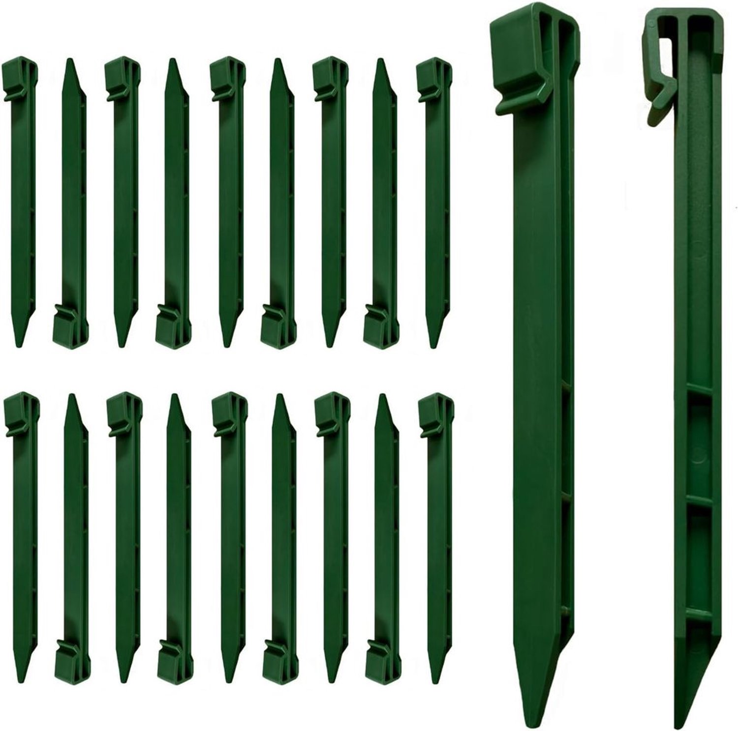 Grondankers 25 cm - 20 Stuks Kunststof Haringen - Antioxiderend - Zwart - Voor Gazonrand - Robuust en Duurzaam - Tuinnagels