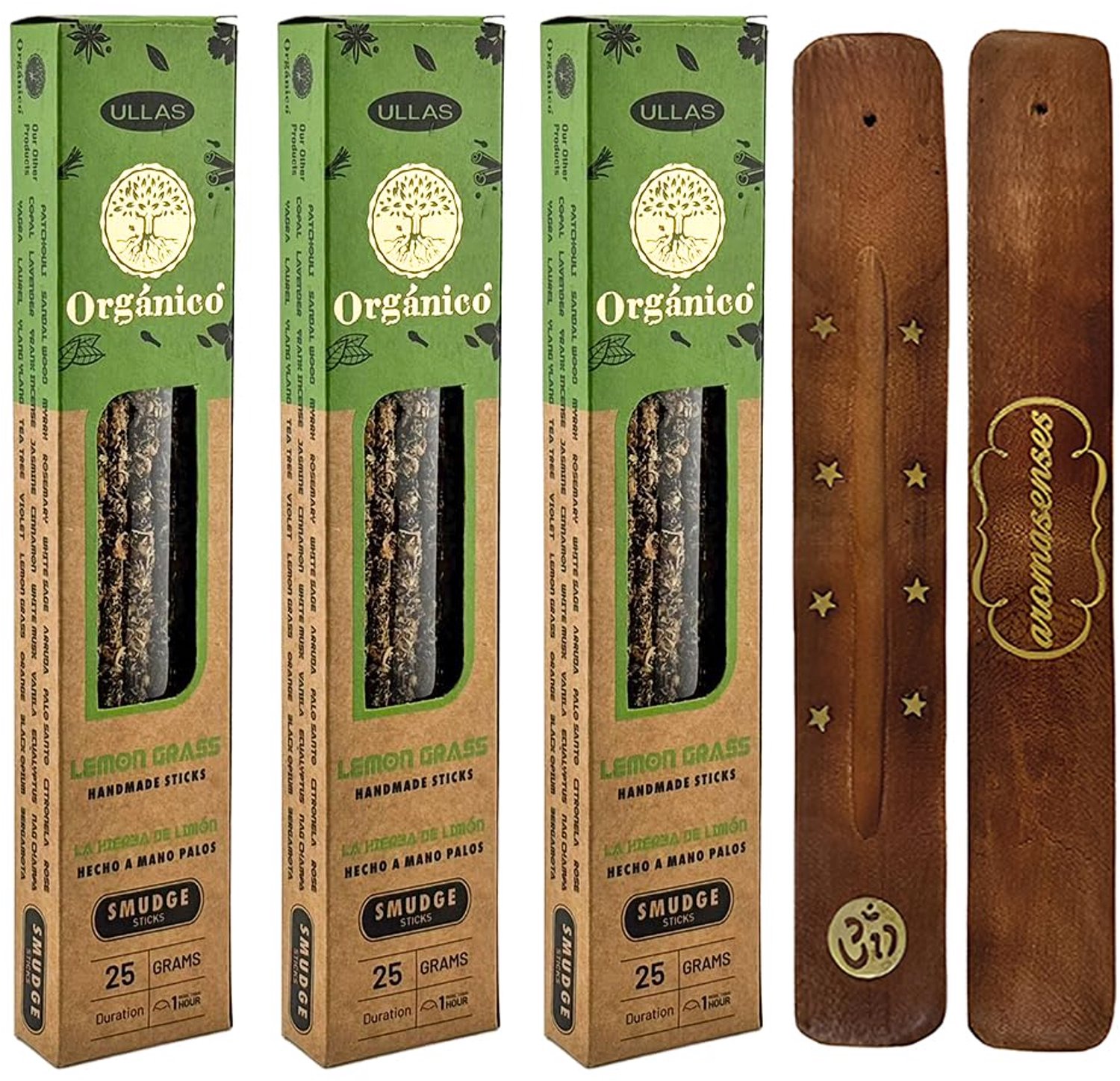 Set van 3 Biologische Wierook Sticks met Houder - Tea Tree Aromatherapie