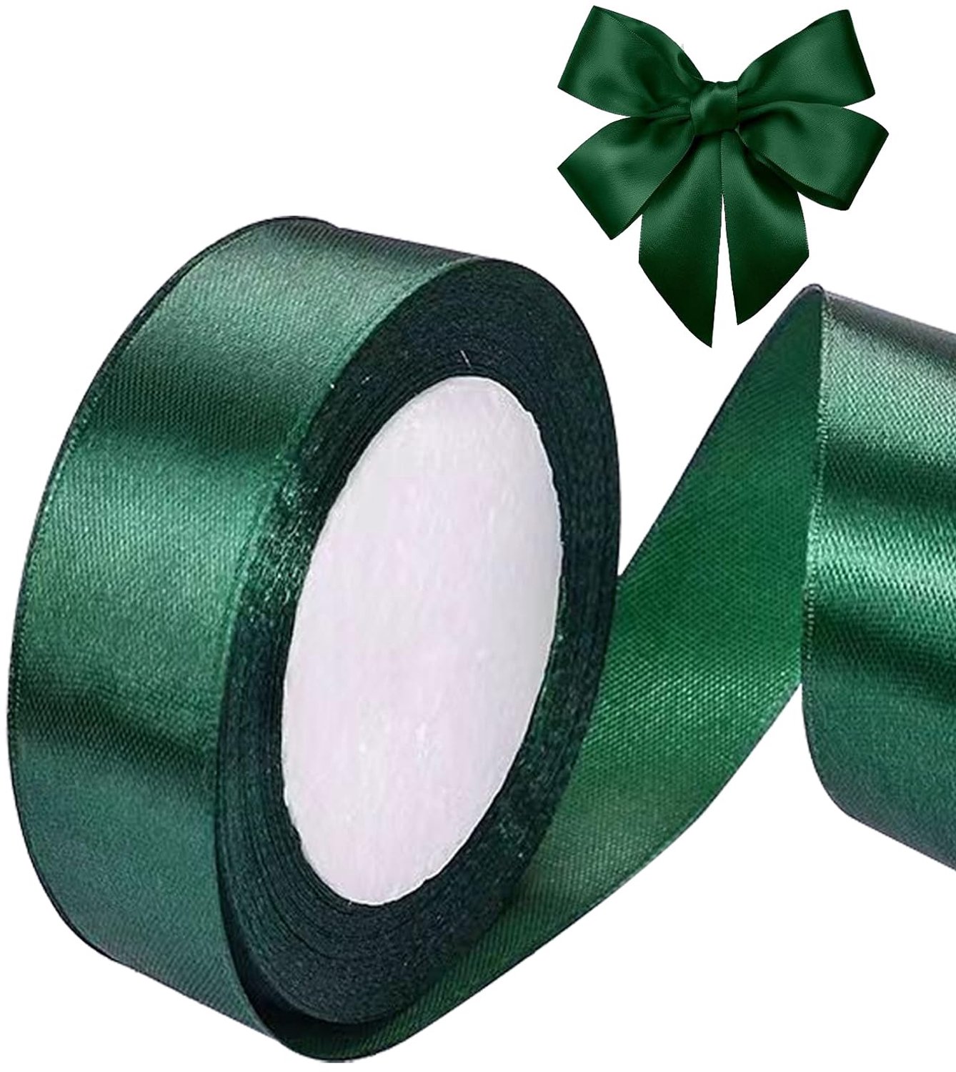 Donkergroene Satijnen Cadeaulinten 20mm x 23m