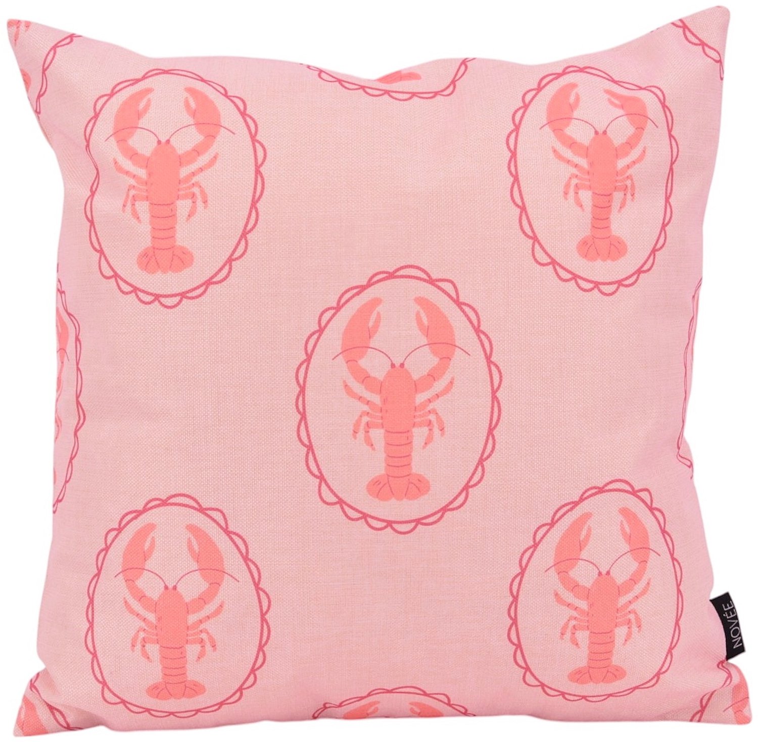 NOVÉE Sierkussen Pink Lobster | 45x45 cm | Katoen/Linnen Roze