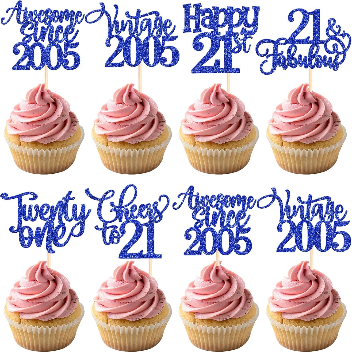 30 Cupcaketoppers 21e verjaardag 2005