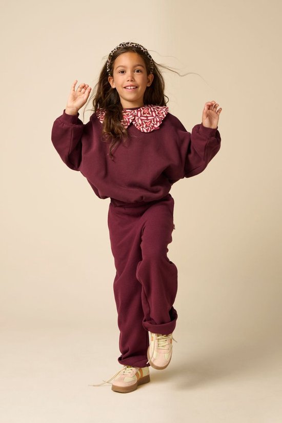 Donkerrode Wide Leg Broek
