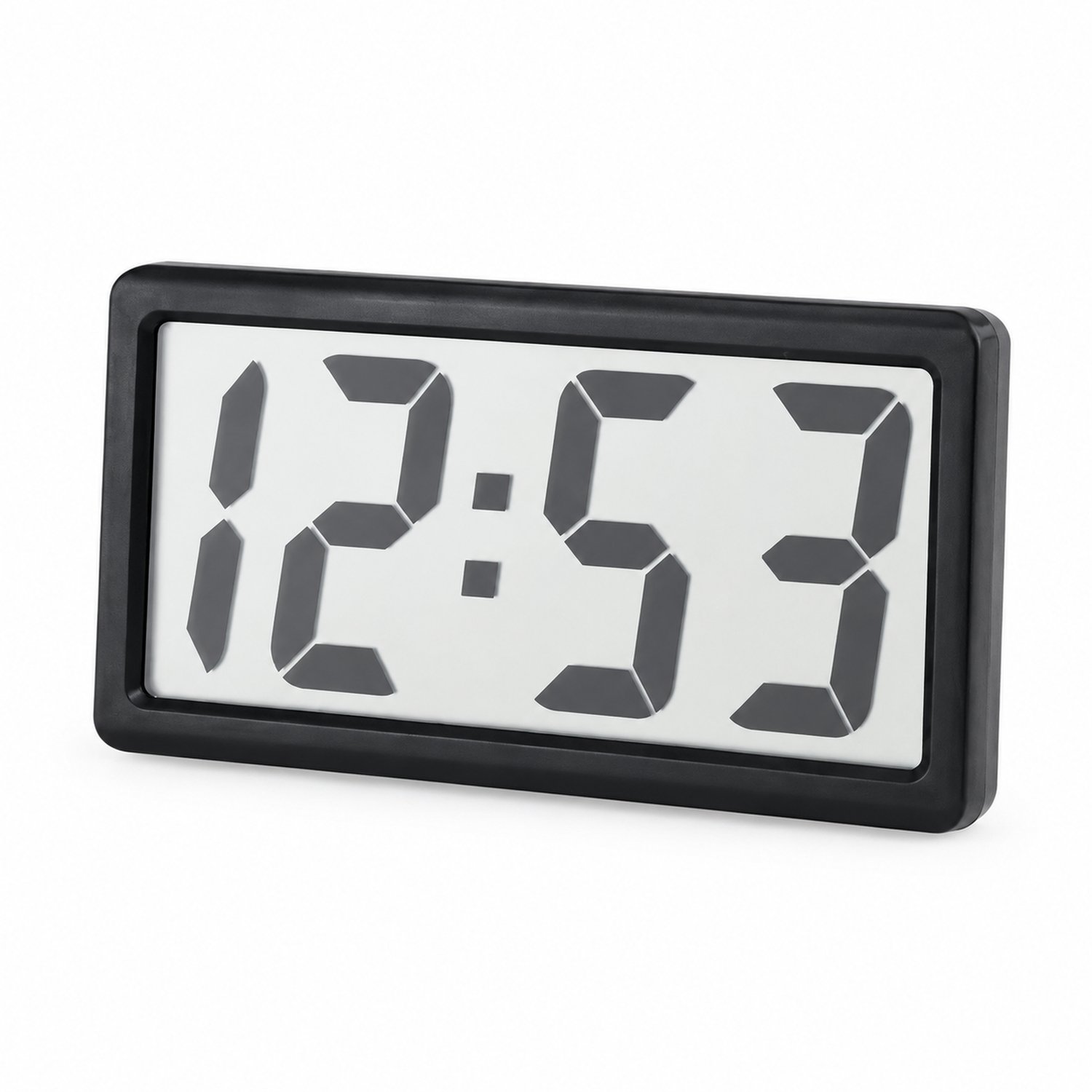 Digitale klok - magnetische bevestiging en LCD-tijdweergave - stil, op batterijen - zwart, 11 mm dik