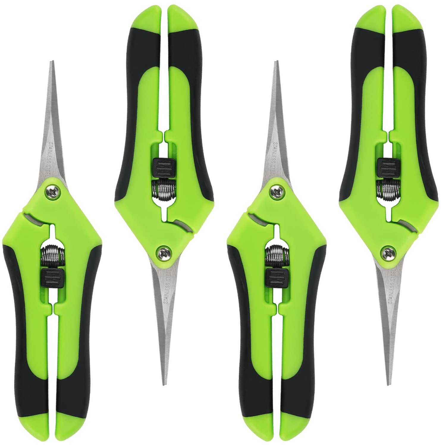 Handsnoeischaar 16,5 cm - 4 stuks - Roestvrij staal - Veilig vergrendelingsmechanisme - Ideaal voor snoeien - Ergonomische handgreep - Tuinschaar